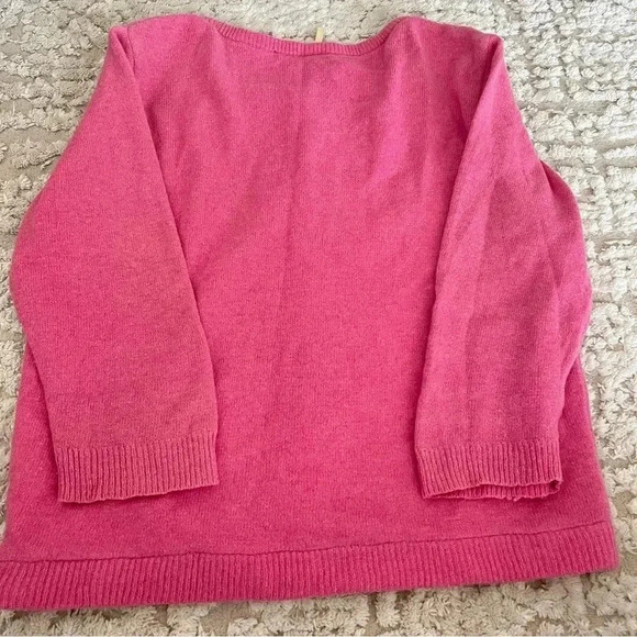 Free People 59%wool pink cardigan 17.5” pit to pit, cottage core, y2k - Picture 6 of 8